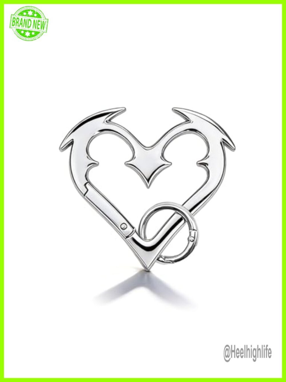 Y2K Heart Carabiner Keychain Metal Alloy Key Ring Bag Charm